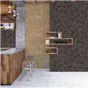 Papeldecor|Papier peint moderne fleurs marron et noir|Papier Peint