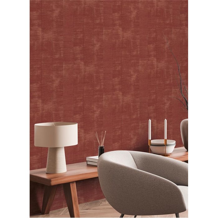 Papeldecor|Papier peint effet raphia orange et rouge|Papier Peint