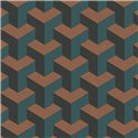 Papeldecor|Papier peint géométrique 3D bleu et vert|Papier Peint