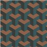 Papeldecor|Papier peint géométrique 3D bleu et vert|Papier Peint