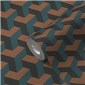 Papeldecor|Papel pintado geométrico 3D azul y verde|Papel Pintado