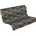 Papeldecor|Papier peint géométrique 3D bleu et vert|Papier Peint