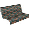 Papeldecor|Tapete Geometrisch 3D Blau und Grün|Tapeten