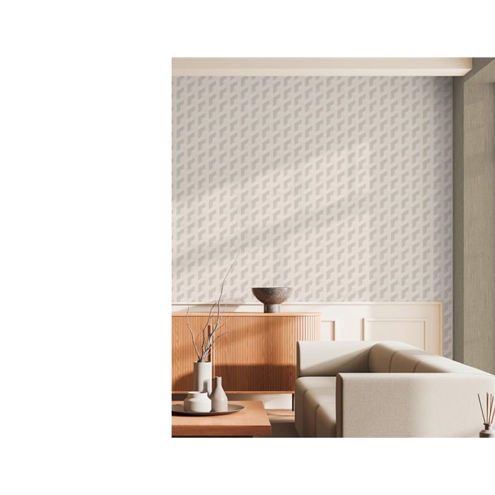 Papeldecor|Modern Geometric Style White and Gray Wallpaper|Wallpaper