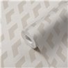 Papeldecor|Papel pintado geométrico estilo moderno blanco y gris|Papel Pintado