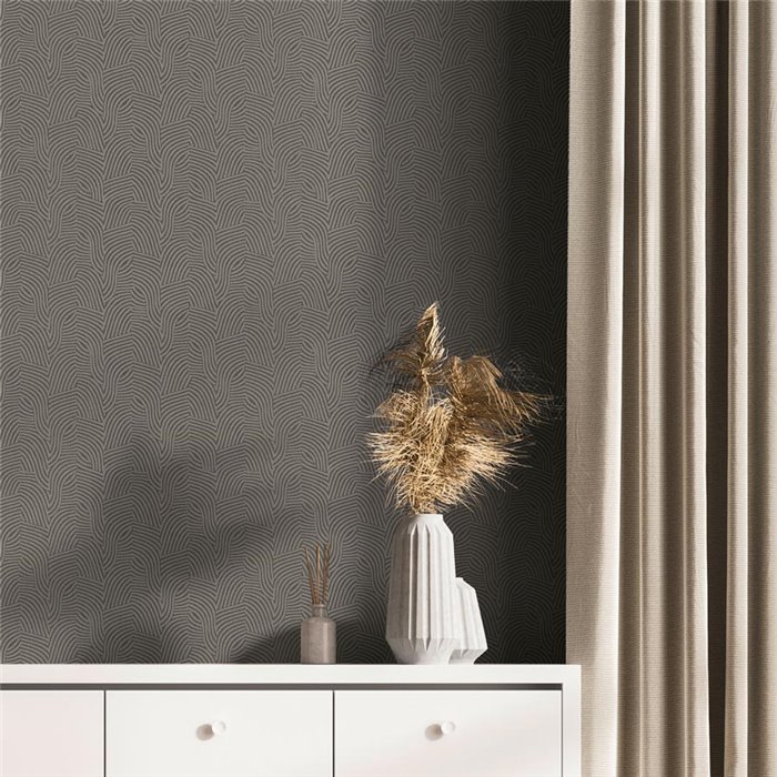 Papeldecor|Papier peint moderne gris métallisé motif abstrait|Papier Peint
