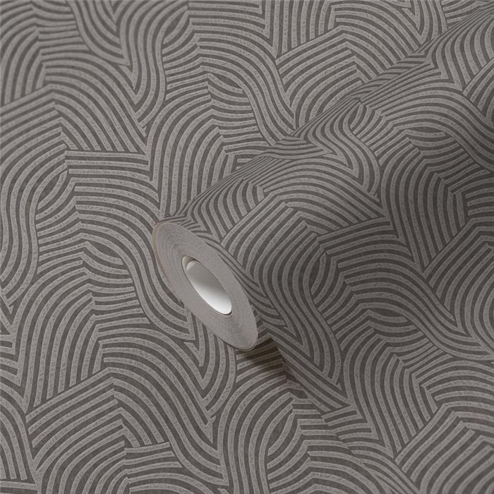 Papeldecor|Papier peint moderne gris métallisé motif abstrait|Papier Peint