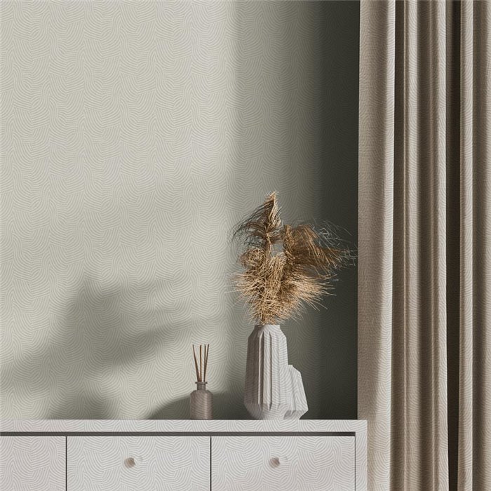 Papeldecor|Papel pintado moderno brillo metalizado blanco crema|Papel Pintado