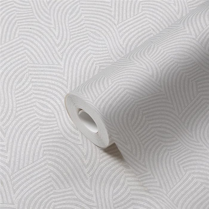 Papeldecor|Papel pintado moderno brillo metalizado blanco crema|Papel Pintado