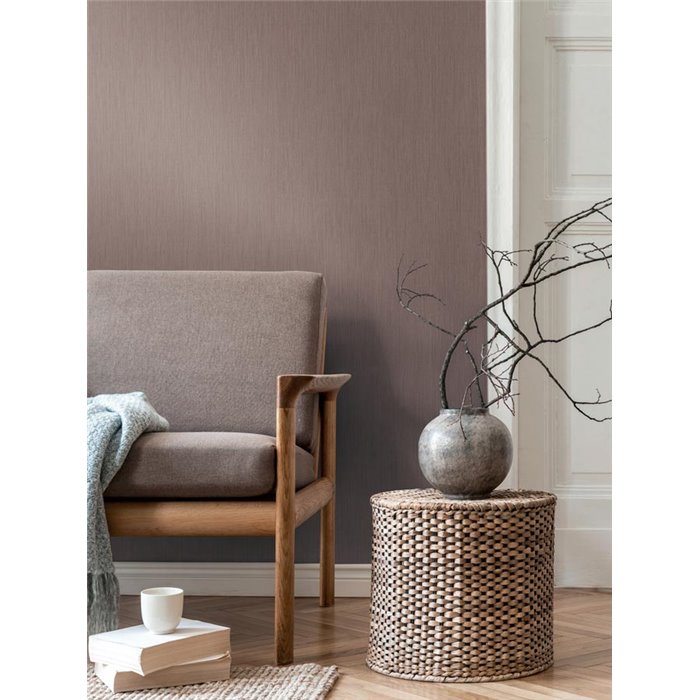 Papeldecor|Papel pintado liso marrón efecto textil|Papel Pintado