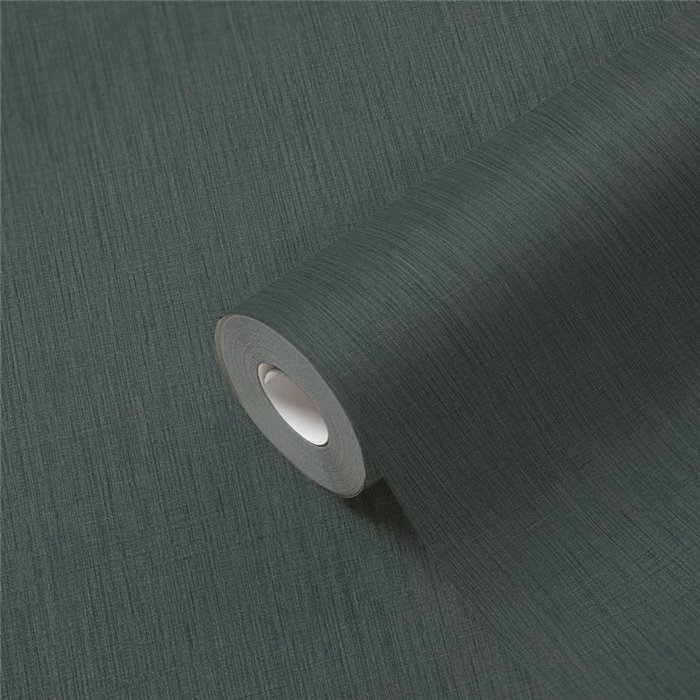 Papeldecor|Solid Green Textile Effect Wallpaper|Wallpaper