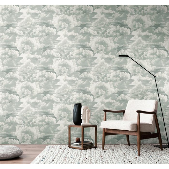 Papeldecor|Papier peint nuages moelleux blanc et gris|Papier Peint