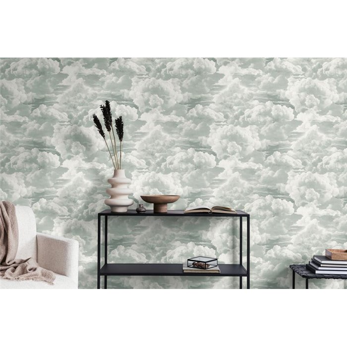 Papeldecor|Tapete Flauschige Wolken Weiß und Grau|Tapeten