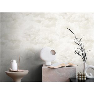 Papeldecor|Romantische skandinavische Tapete mit kleinen weißen Glanzblumen|Tapeten 2