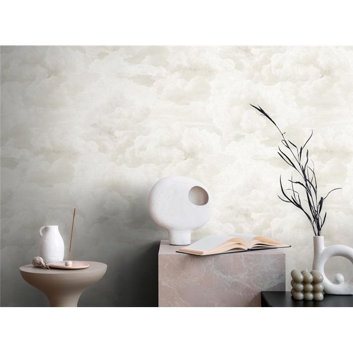 Papeldecor|Papier peint nuages moelleux blanc crème|Papier Peint