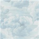 Papeldecor|Soft Clouds Blue and White Wallpaper|Bathroom