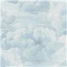 Papeldecor|Papel pintado nubes esponjoso azul y blanco|Baño