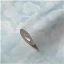 Papeldecor|Soft Clouds Blue and White Wallpaper|Bathroom