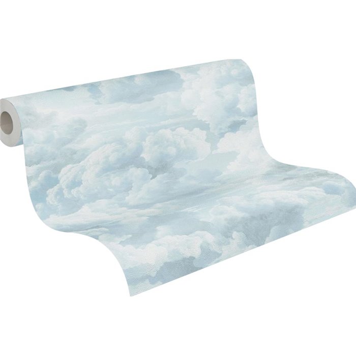 Papeldecor|Papier peint nuages moelleux bleu et blanc|Salle de Bain
