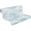 Papeldecor|Papel pintado nubes esponjoso azul y blanco|Baño
