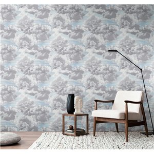 Papeldecor|Children's wallpaper with gray and white stripes|Wallpaper 2
