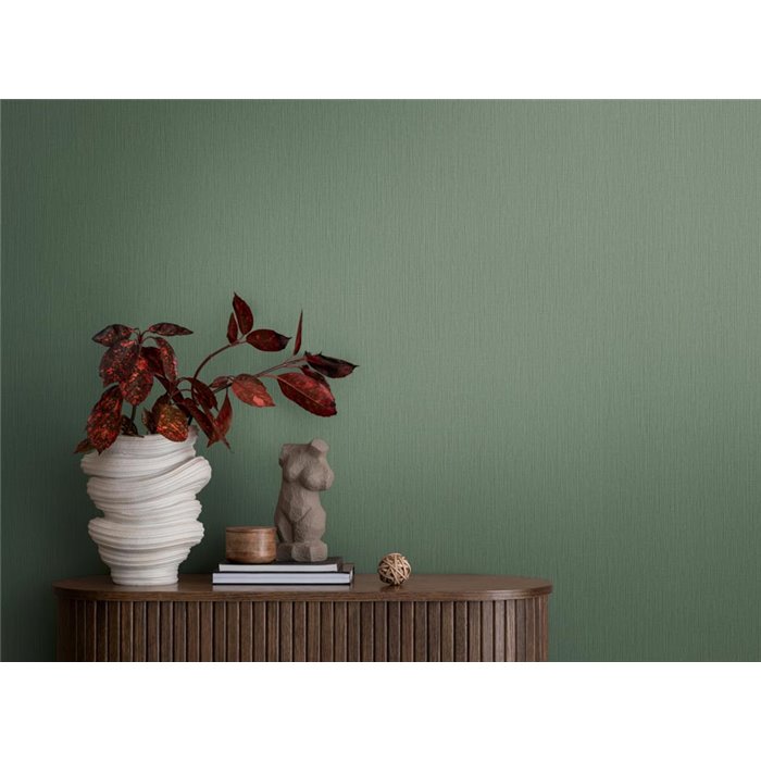 Papeldecor|Papier peint uni vert rayé avec texture|Couleurs Unies