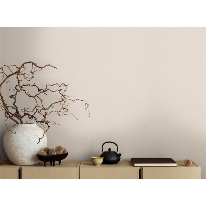 Papeldecor|Plain White and Cream Textured Striped Wallpaper|Solid Colors