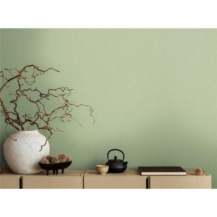 Papeldecor|Papel pintado liso texturizado verde|Colores Lisos