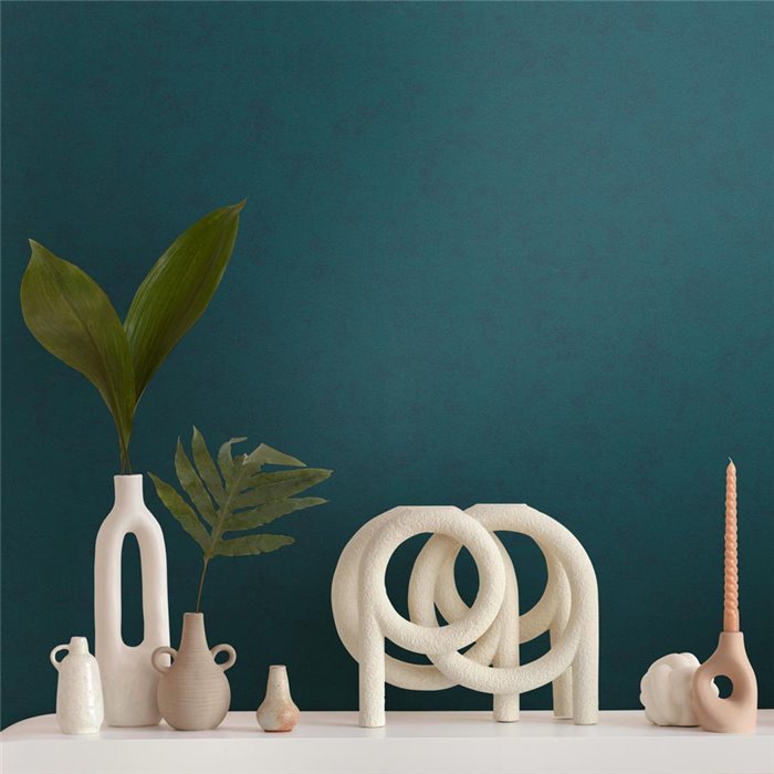 Papeldecor|Papier peint effet stuc bleu et vert|Imitation Bois