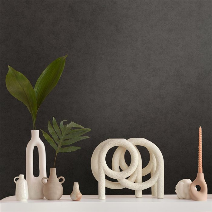 Papeldecor|Matte Black Stucco Effect Wallpaper|Wallpaper