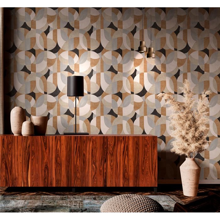 Papeldecor|Papier peint moderne géométrique marron|Géométrique