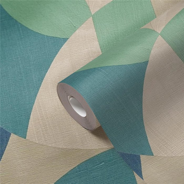 Papeldecor|Modern Green Geometric Pattern Wallpaper|Geometric
