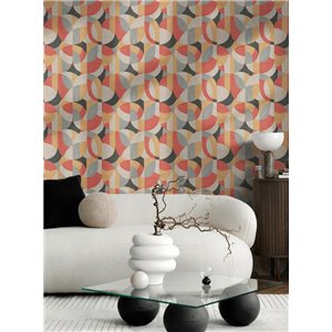 Khroma|Papier peint éventails blancs style Art déco argent|Papier Peint 2