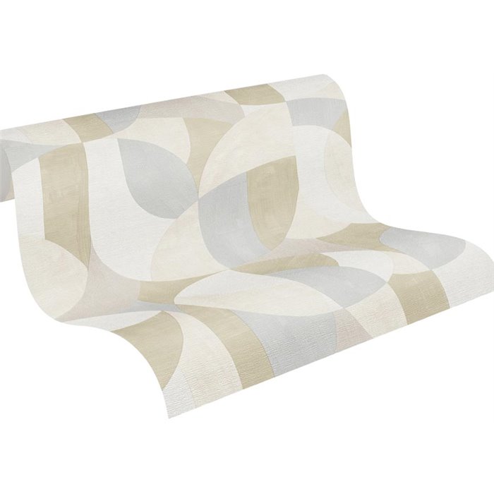 Papel pintado geométrico beige estilo moderno - Papeldecor Lumière 2026399324