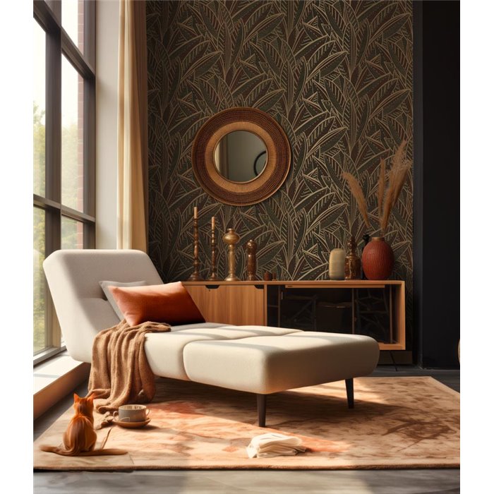 Papeldecor|Tapete Blumen Modern Blätter Gelb Braun|Blumen