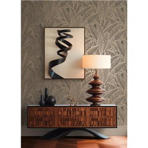 Casamance|Wallpaper geometric wood inlay light beige|Modern 2