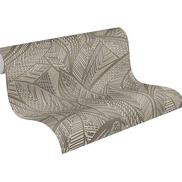 Papeldecor|Papier peint floral moderne grandes feuilles noires|Floral