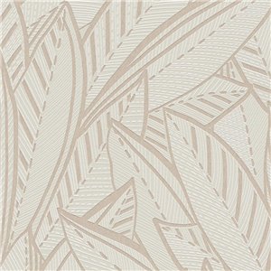 Papeldecor|Papel pintado floral moderno hojas amarillo marrón|Floral