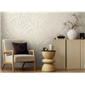 Papeldecor|Papier peint floral grandes feuilles blanches et grises|Floral