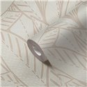 Papeldecor|Papel pintado floral hojas grandes blanco y gris|Floral