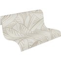 Papeldecor|Papel pintado floral hojas grandes blanco y gris|Floral