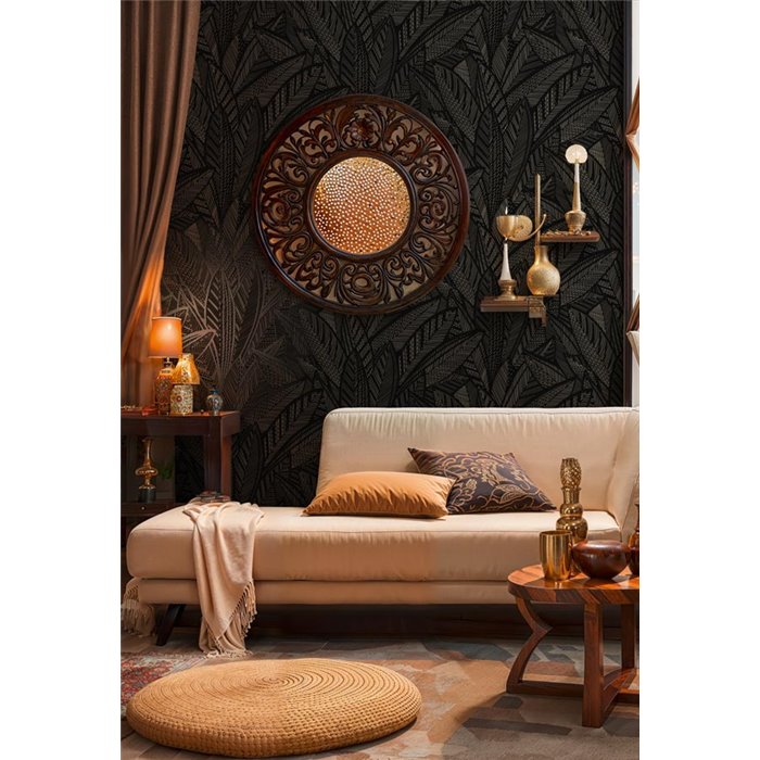 Papeldecor|Papier peint floral moderne noir|Floral