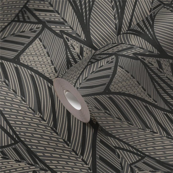 Papeldecor|Papel pintado floral moderno negro|Floral