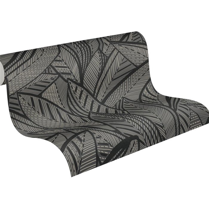 Papeldecor|Papel pintado floral moderno negro|Floral