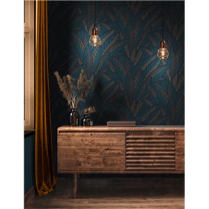 Versace|Barock Tapete mit floralen Kreisen gold und schwarz|Tapeten 2