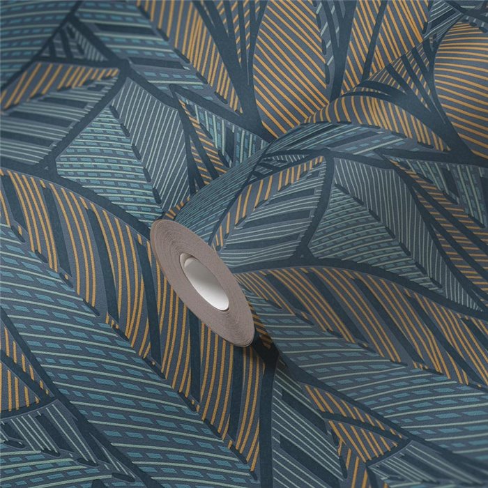 Papeldecor|Papier peint floral moderne bleu et vert|Floral
