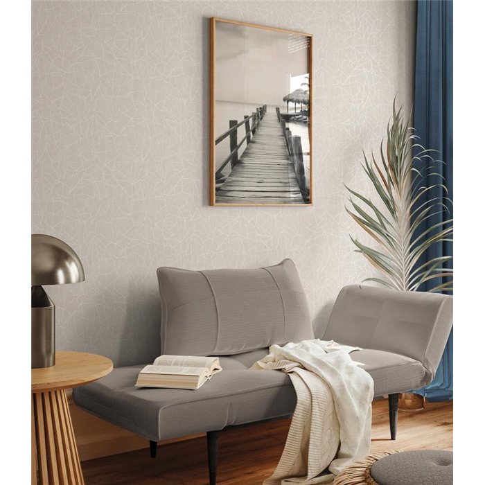 Papeldecor|Contemporary Lines White and Gray Wallpaper|Abstract