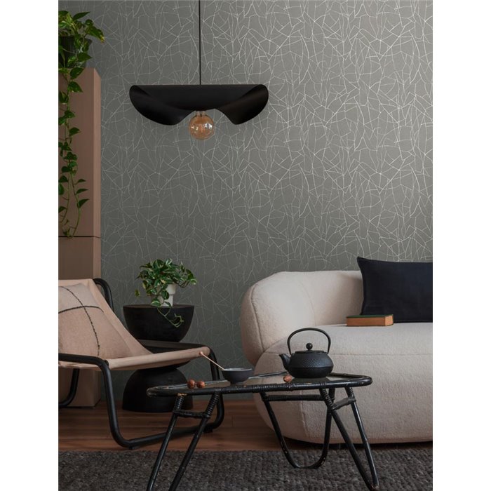 Papel pintado moderno líneas entrelazadas blanco y gris - Papeldecor Lumière 2026399343