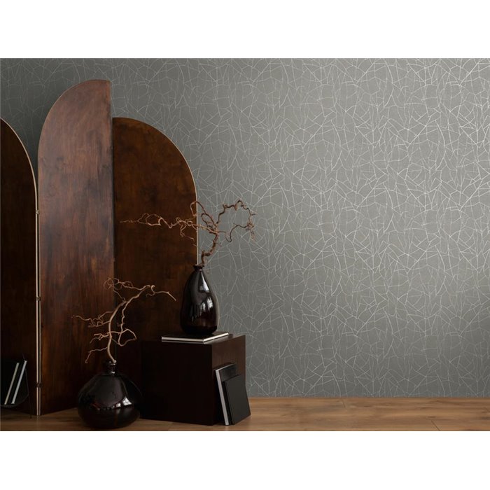 Papel pintado moderno líneas entrelazadas blanco y gris - Papeldecor Lumière 2026399343