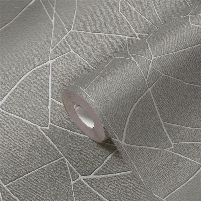 Papel pintado moderno líneas entrelazadas blanco y gris - Papeldecor Lumière 2026399343